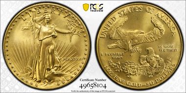 1987 $50 Gold Eagle MS69