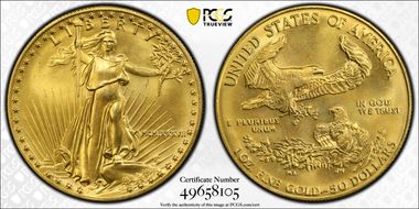 1987 $50 Gold Eagle MS69