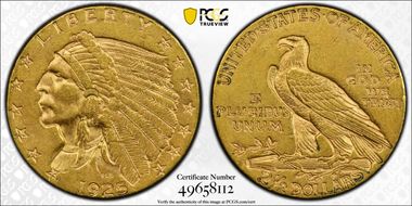 1925-D $2.50 AU55