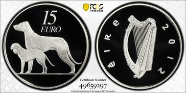 2012 € 15 Irish Hounds PR68DCAM