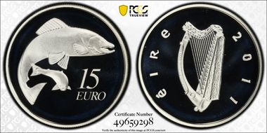 2011 € 15 Salmon PR68DCAM