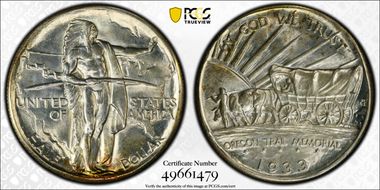 1933-D 50C Oregon MS67