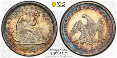 1838 25C Seated, No Drapery MS64