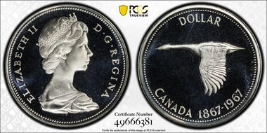 1967 S$1 PR67DCAM