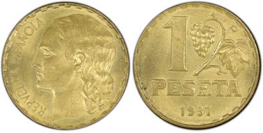 1937 Peseta KM-755 MS64
