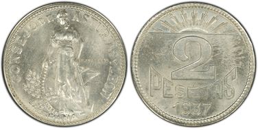 1937 2 Pta MS63