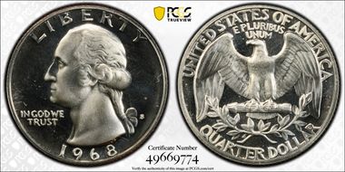 1968-S 25C Type F Reverse, FS-902 PR68