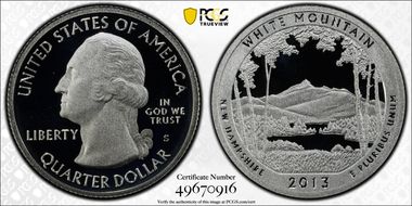 2013-S 25C White Mountain NP-Silver PR70DCAM