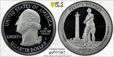 2013-S 25C Perry's Memorial NP-Silver PR70DCAM