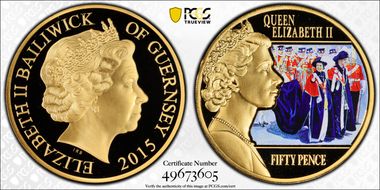 2015 50p Order of the Garter PR70DCAM