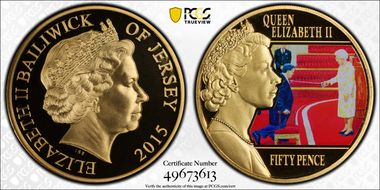 2015 50p Investitures Colorized, Gilt-Steel PL69