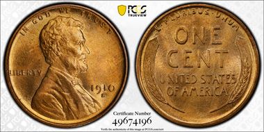 1910-S 1C MS66+ RD