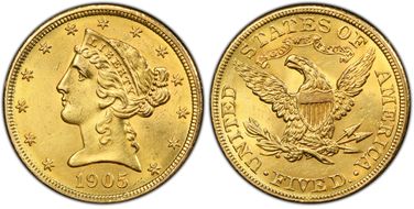 1905 $5 MS63