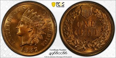 1887 1C MS66RD