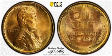 1909-S VDB 1C MS66RD