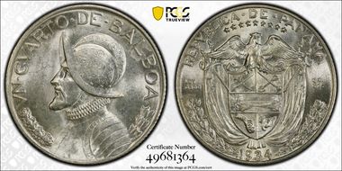 1934 1/4 B KM-11.1  Ag MS63