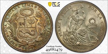 1916-FG Sol KM-196.28  LIBERTAD in Relief MS63