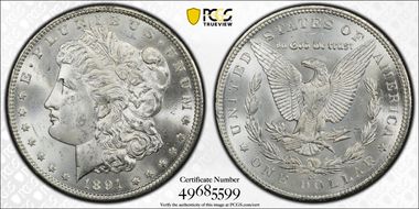 1891-CC $1 MS62
