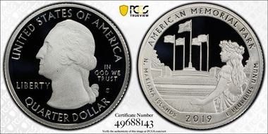2019-S 25C American Memorial NP - Silver Limited Edition Proof Set PR70DCAM