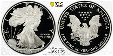 1995-W $1 Silver Eagle PR69DCAM