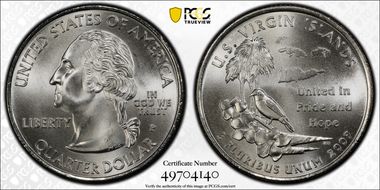 2009-P 25C U.S. Virgin Islands Satin Finish SP68