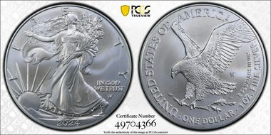 2024-W $1 Burnished Silver Eagle First Strike SP70