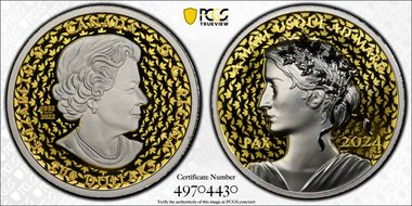 2024 $200 Peace Dollar Au UHR Select Platinum Plating PR70DCAM