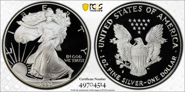 1990-S $1 Silver Eagle PR69DCAM