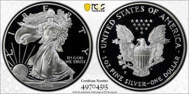 1998-P $1 Silver Eagle PR69DCAM