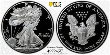 2002-W $1 Silver Eagle PR69DCAM