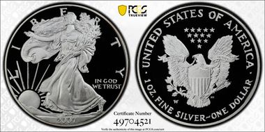2007-W $1 Silver Eagle PR69DCAM