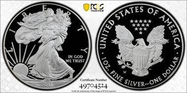 2011-W $1 Silver Eagle PR70DCAM