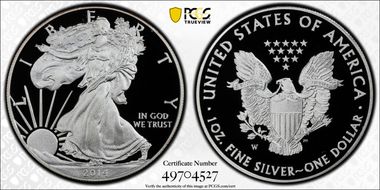 2014-W $1 Silver Eagle PR69DCAM