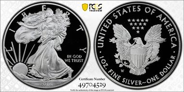 2016-W $1 Silver Eagle 30th Anniversary Lettered Edge PR69DCAM