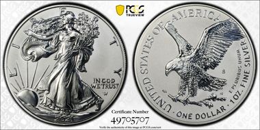2021-S $1 Silver Eagle Rev PR - Type 2 Designer Edition PR70