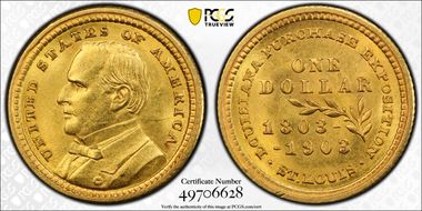 1903 G$1 LA Purchase, McKinley MS63