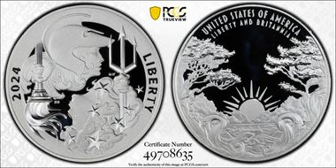 2024-P Medal Liberty & Britannia Ag First Strike PR70DCAM