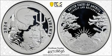 2024-P Medal Liberty & Britannia Ag First Strike PR70DCAM