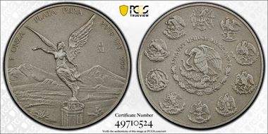 2018-Mo Onza Libertad Ag - Antiqued SP70