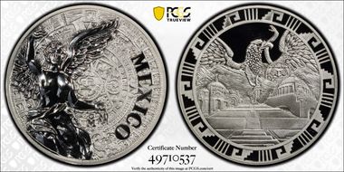 (2016)-Mo Medal "Mexican Elements" Ag 1oz Later Type PR69DCAM