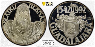 1992-Mo Medal Beatriz Hernandez Ag Guadalajara PR67DCAM