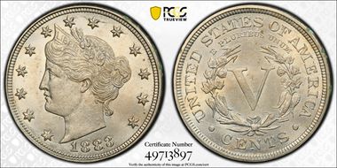 1883 5C With CENTS MS64