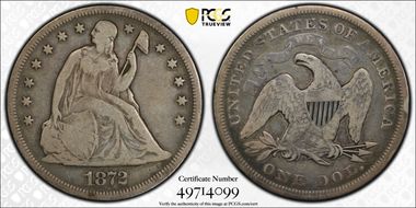 1872 $1 VG10