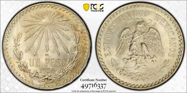 1926-M Peso KM-455  Ag MS65