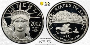 2002-W $10 Statue of Liberty PR70DCAM