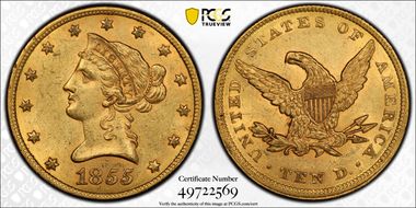 1855 $10 MS62