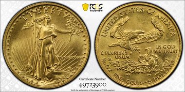1987 $5 Gold Eagle MS69