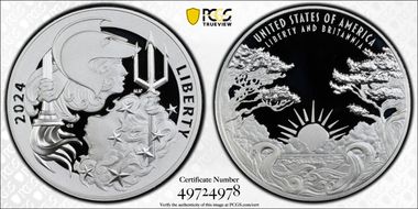 2024-P Medal Liberty & Britannia Ag First Strike PR70DCAM