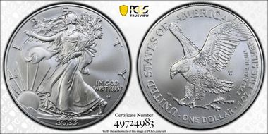 2023-W $1 Burnished Silver Eagle SP70