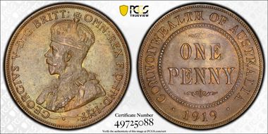 1919 //. (m) 1D Dot below MS62BN